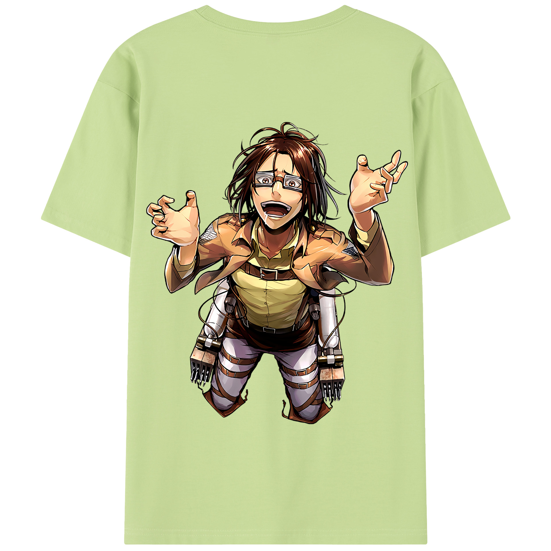 （画像用） 進撃の巨人 ハンジ·ゾエ Attack on Titan Hanji Zoe 綿100％半袖Tシャツ（背面プリント）